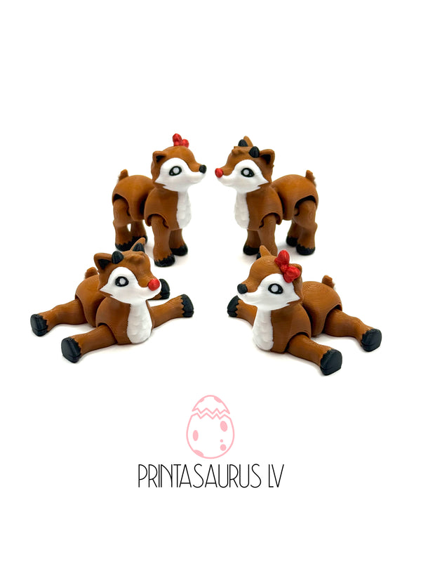 Mini Rudy & Claire the Reindeer - 3D Printed Articulated Reindeer