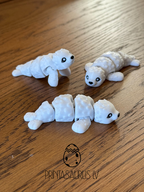 Baby Harp Seal - 3D Printed Articulated Seal