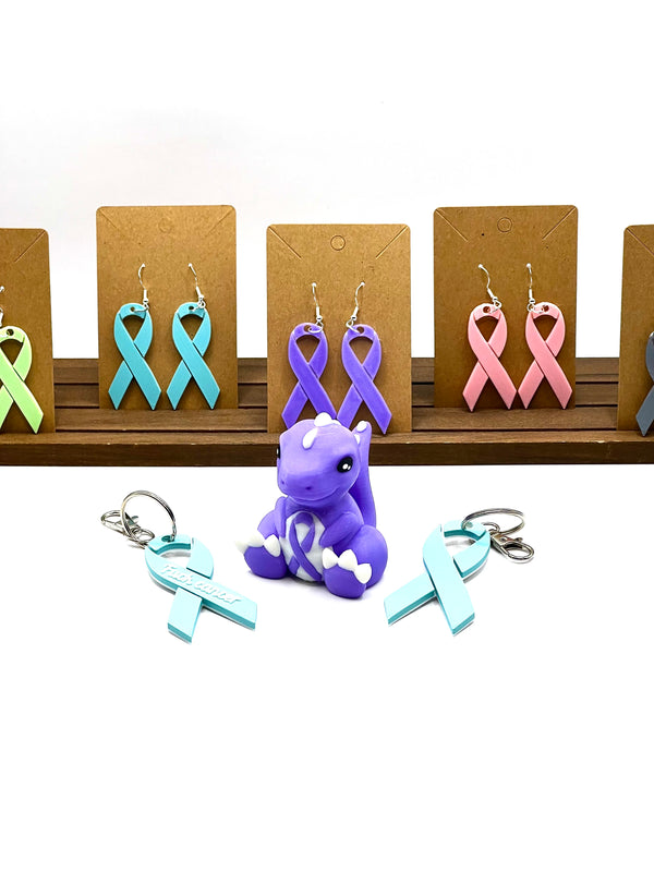 Cancer Ribbon Earrings