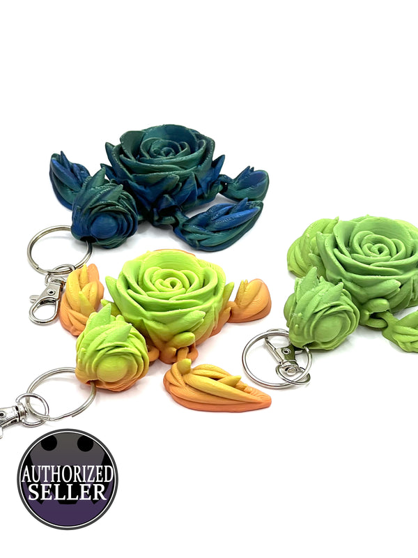 Rose Turtle Keychain